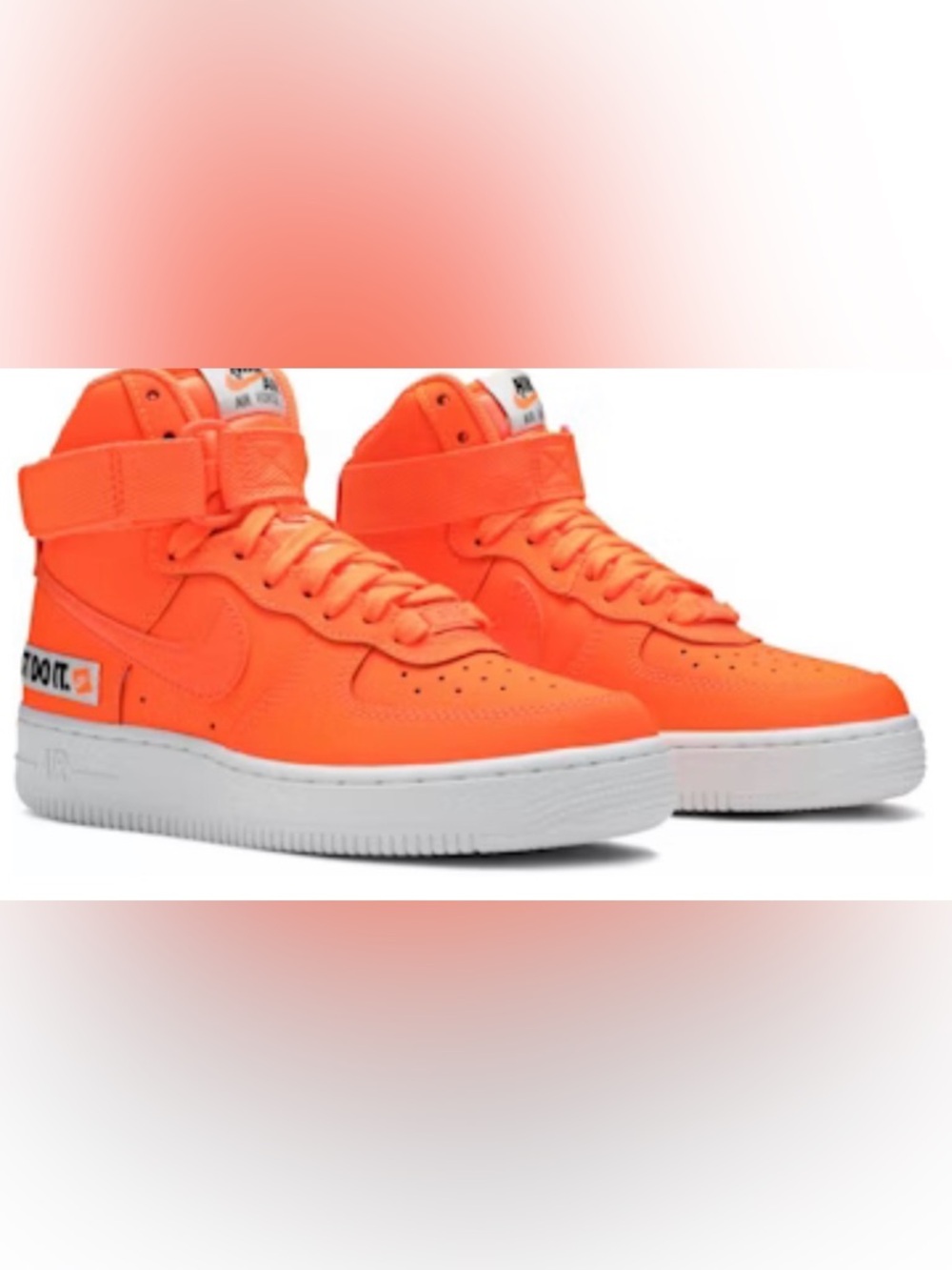 Nike Air Force 1 High “Just Do It” Orange| Sz 7y (Fits Women’s 8.5 no box